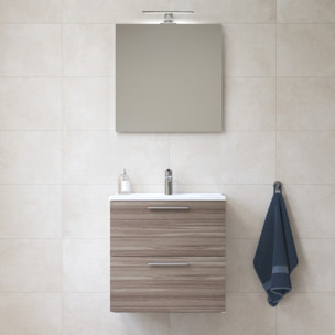 Mia ensemble avec meuble préassemblé 59x61x39,5 cm + miroir + lavabo en céramique + éclairage LED, Cordoba (MIASET60C)