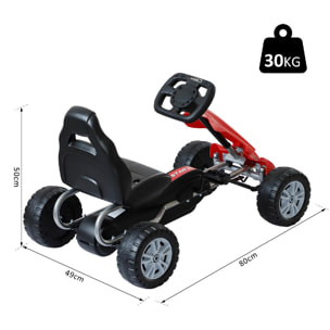 Vélo et véhicule pour enfants kart à pédales Go kart Formule 1 Racing rouge