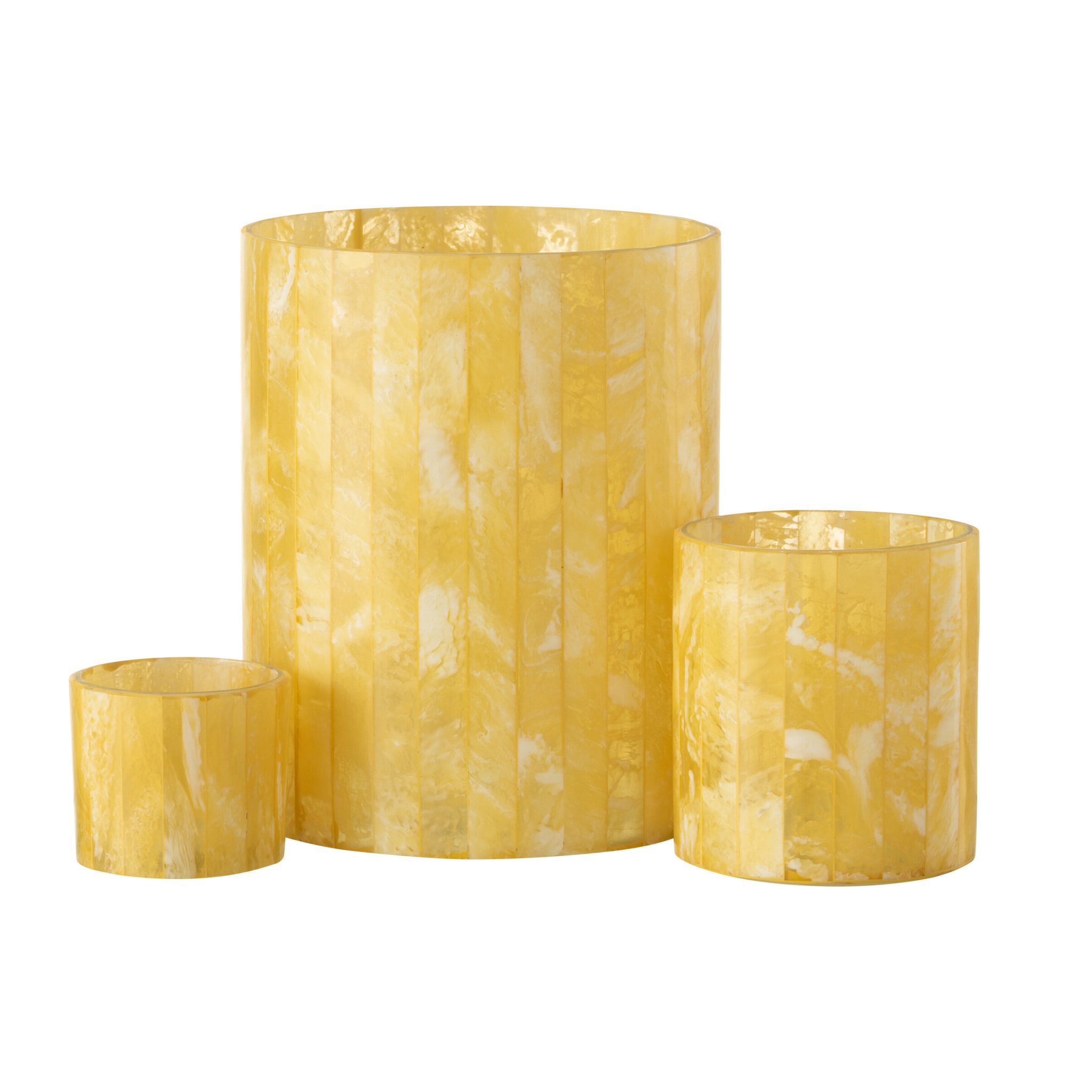 J-Line bougeoir Lignes - verre - jaune - large