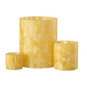 J-Line bougeoir Lignes - verre - jaune - large
