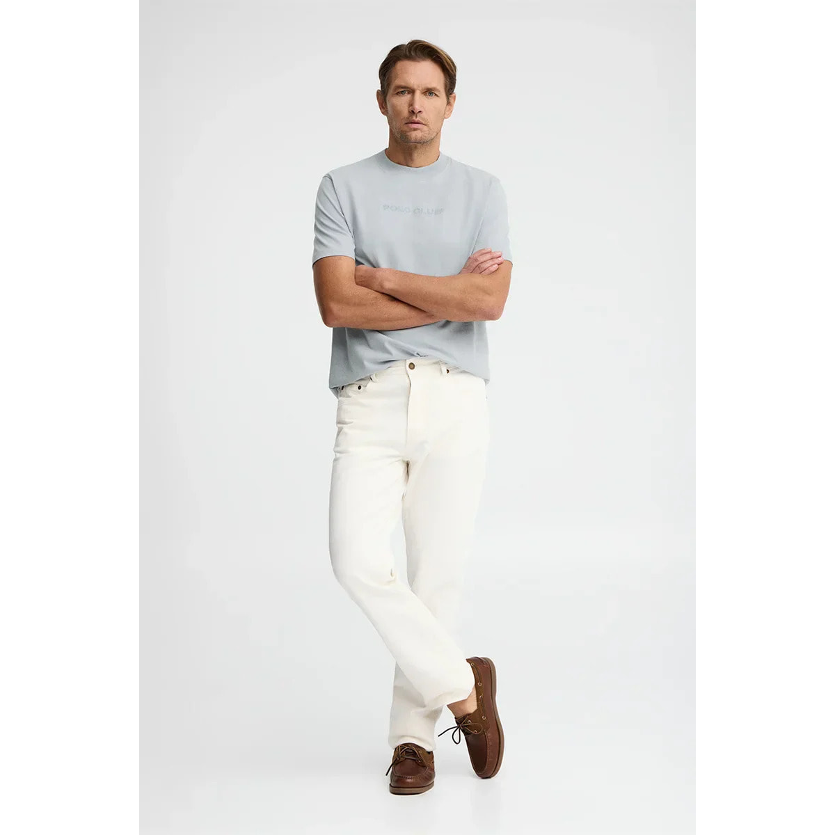 Camiseta azul claro de corte holgado con bordado Polo Club
