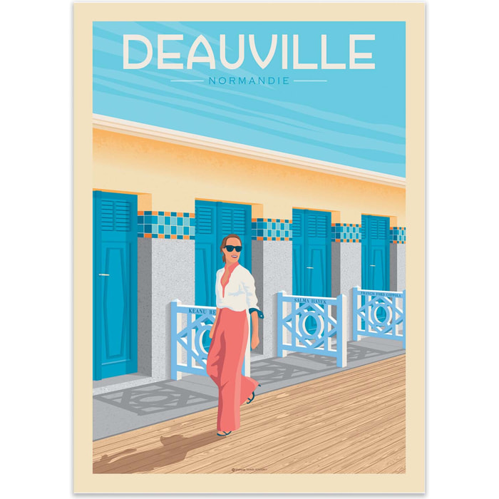 Affiche - Deauville Les planches - Olahoop Travel Posters