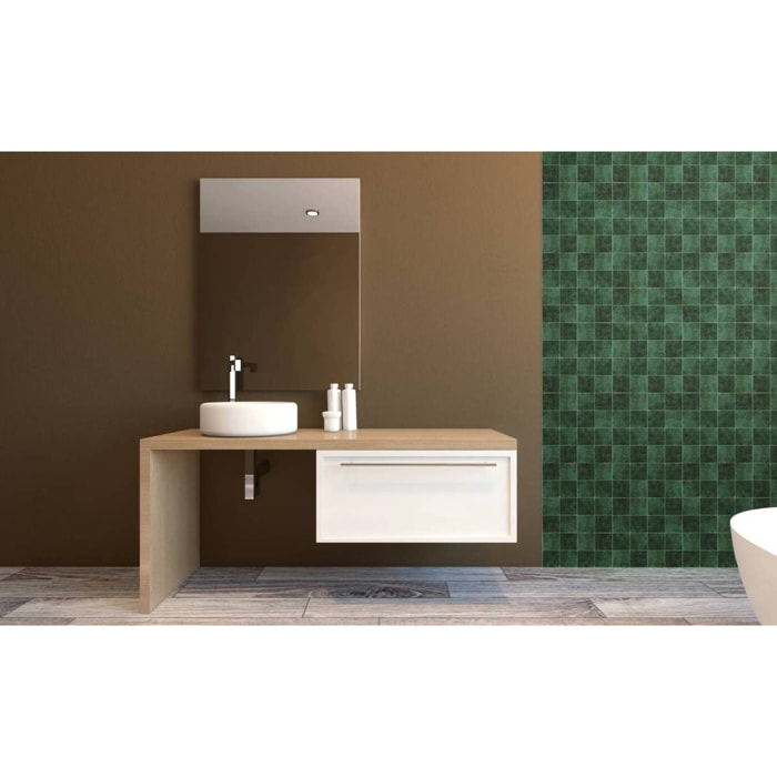 2 stickers muraux Caro carré 25x25cm vert