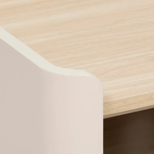 Meuble TV Roundy blanc ivoire et bois