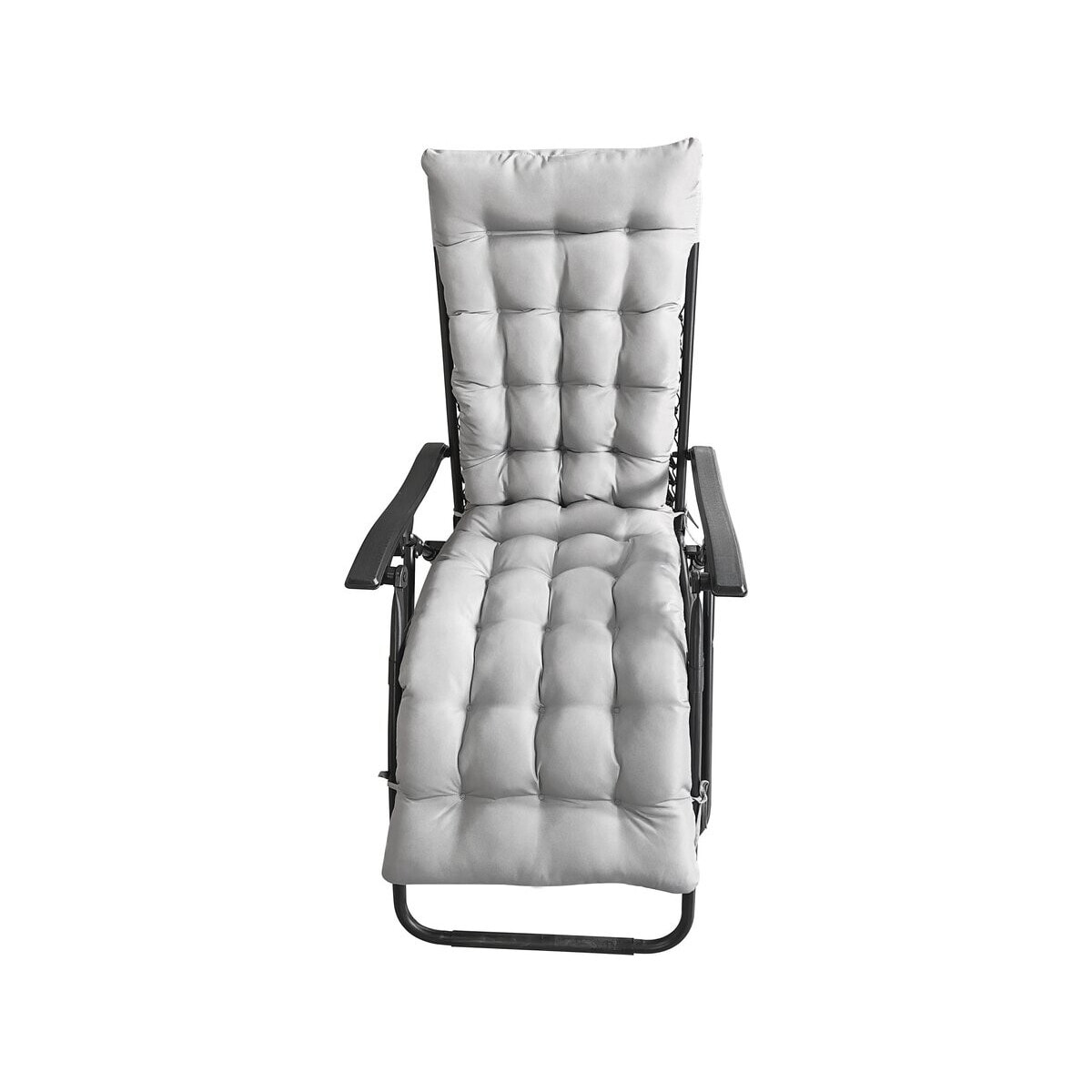 Fauteuil de jardin relax zéro gravité avec coussin matelassé "Sintra" - Gris