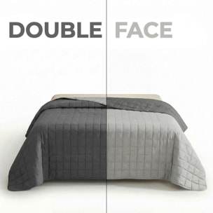 Copriletto matrimoniale estivo leggero double face 260x260 cm, trapunta estiva traspirante e morbida, coperta primaverile elegante e moderna, design reversibile per doppio stile, ideale per stagione calda, resistente e facile da lavare