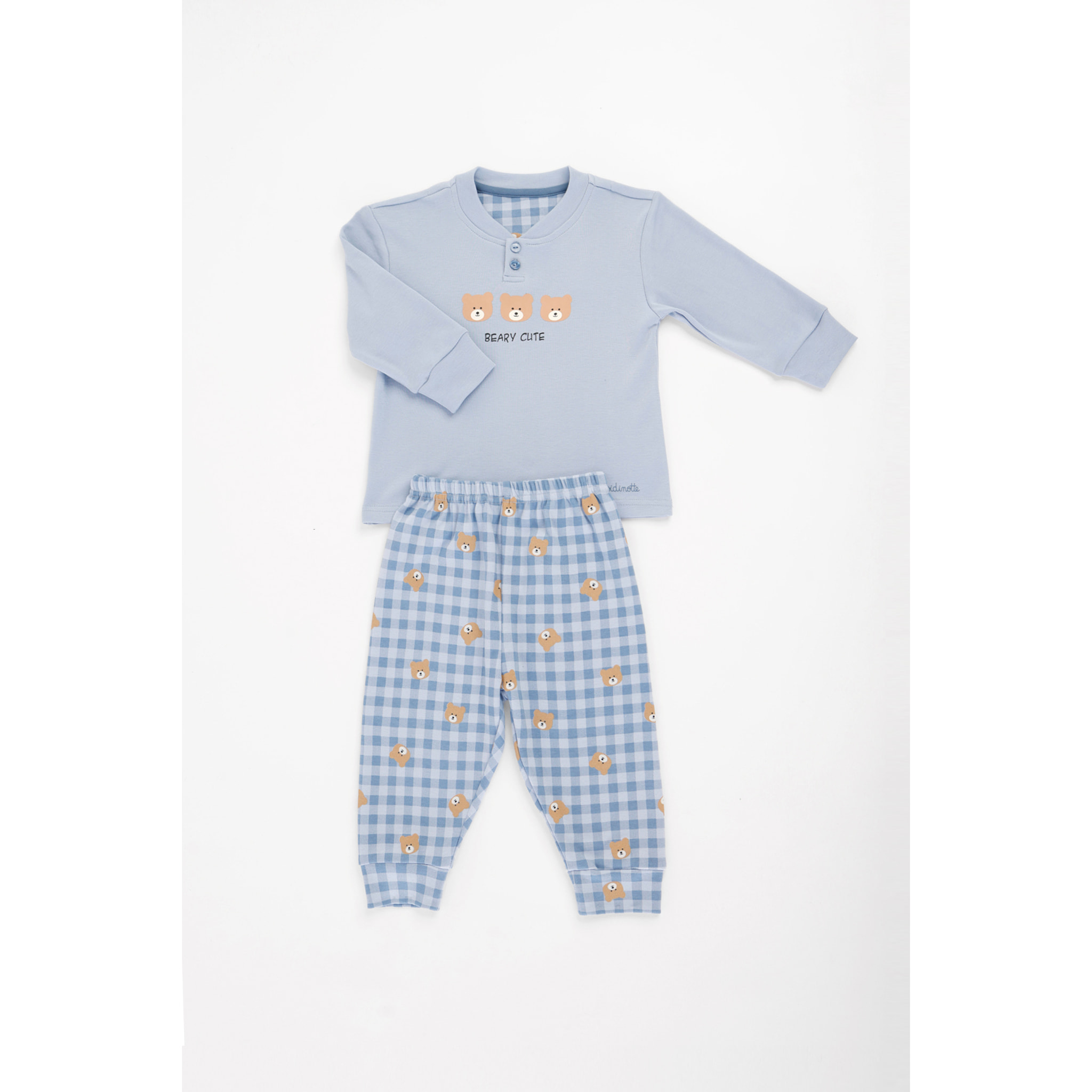 Pigiama neonato beary cute in caldo cotone con collo due bottoni Noidinotte
