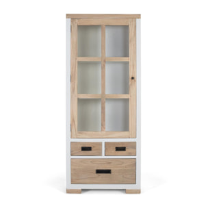 Vitrina de Madera de Mindi 75 Cm Estilo Nórdico Natural