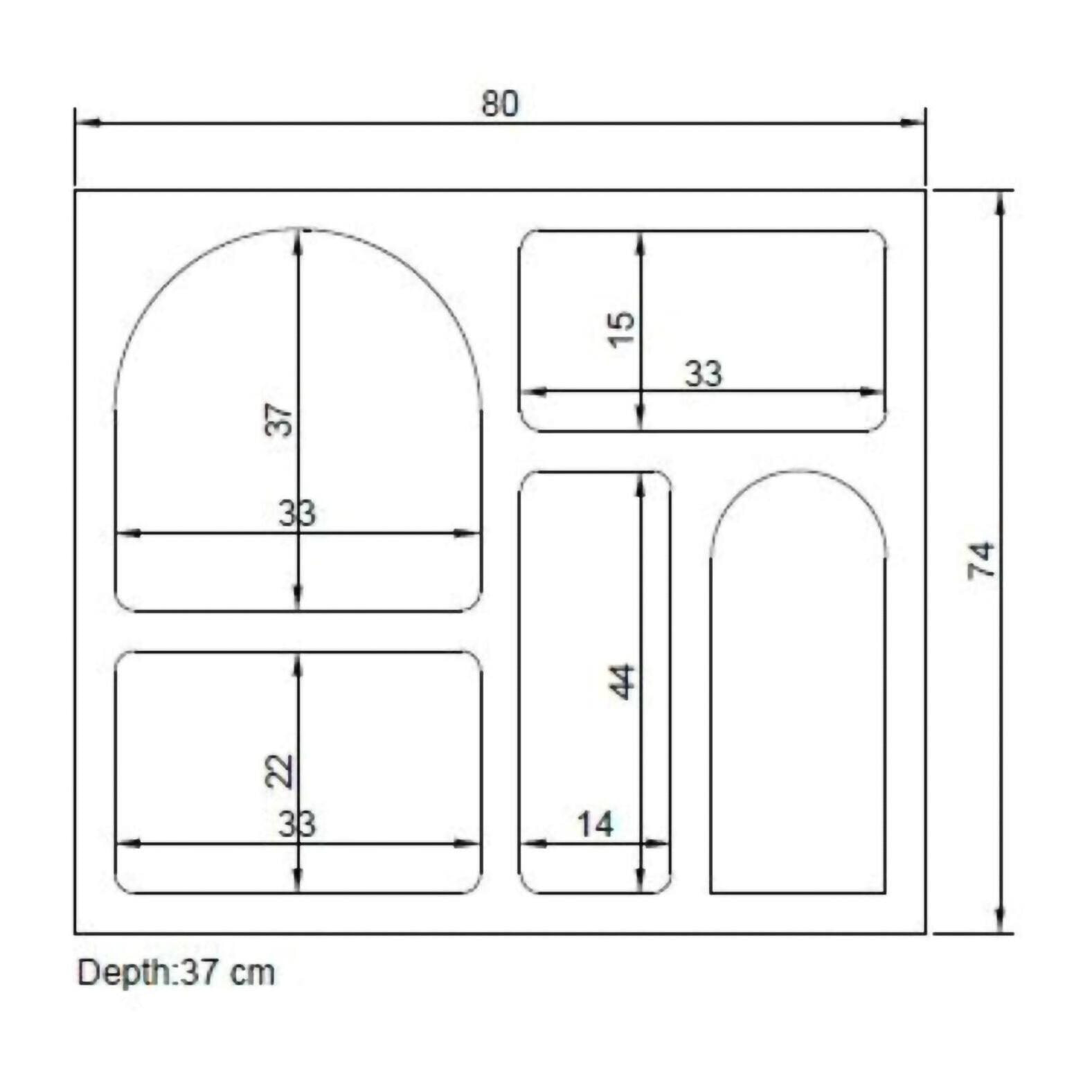 Credenza Dgargiul, Buffet da soggiorno, Madia da salotto, Dispensa da cucina, 80x35h74 cm, Bianco