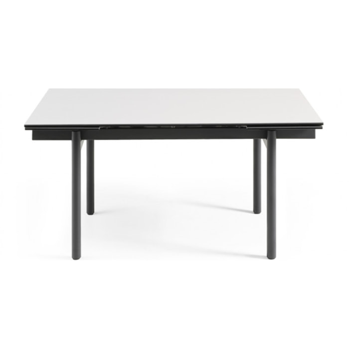 Table extensible en céramique blanc pure L160/240cm - piètement au choix - UNIK