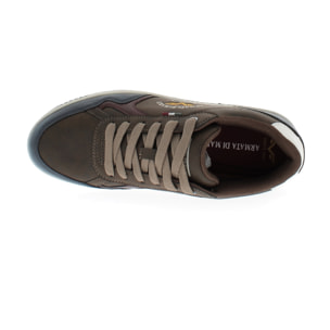 Armata di Mare Scarpe Uomo Sneakers Basse Stringate con Soletta Rimovibile in Memory Foam AMU W24N627 Brown Navy