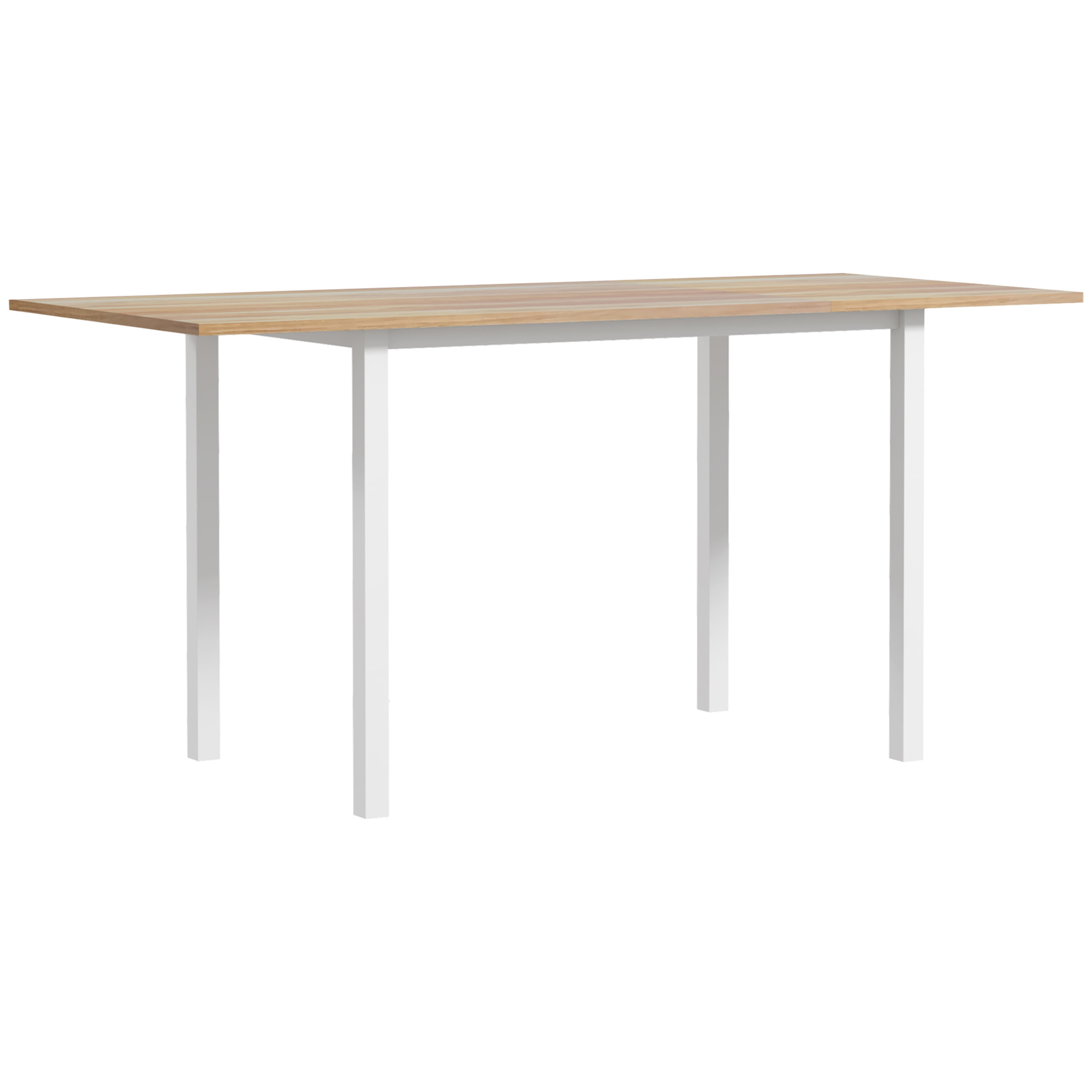 Table à manger extensible grand plateau 6 personnes acier MDF bois clair