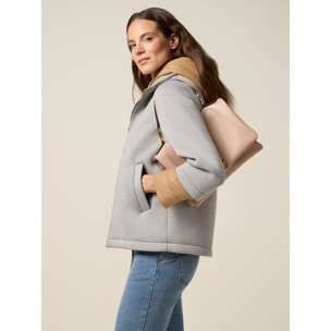 Oltre - Chaqueta bimaterial combinada - Gris
