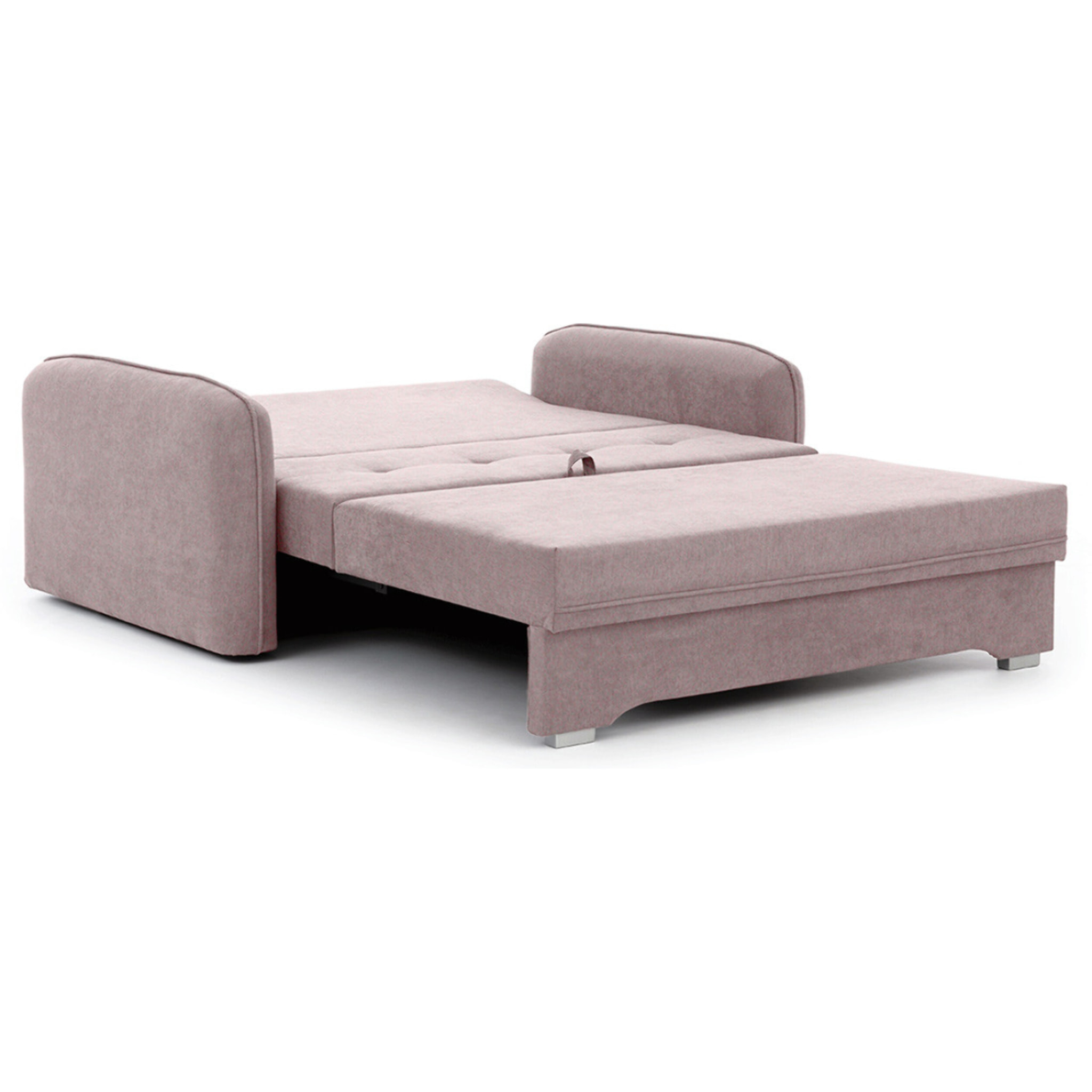 Michelle - canapé droit 3 places convertible avec coffre en velours - Rose
