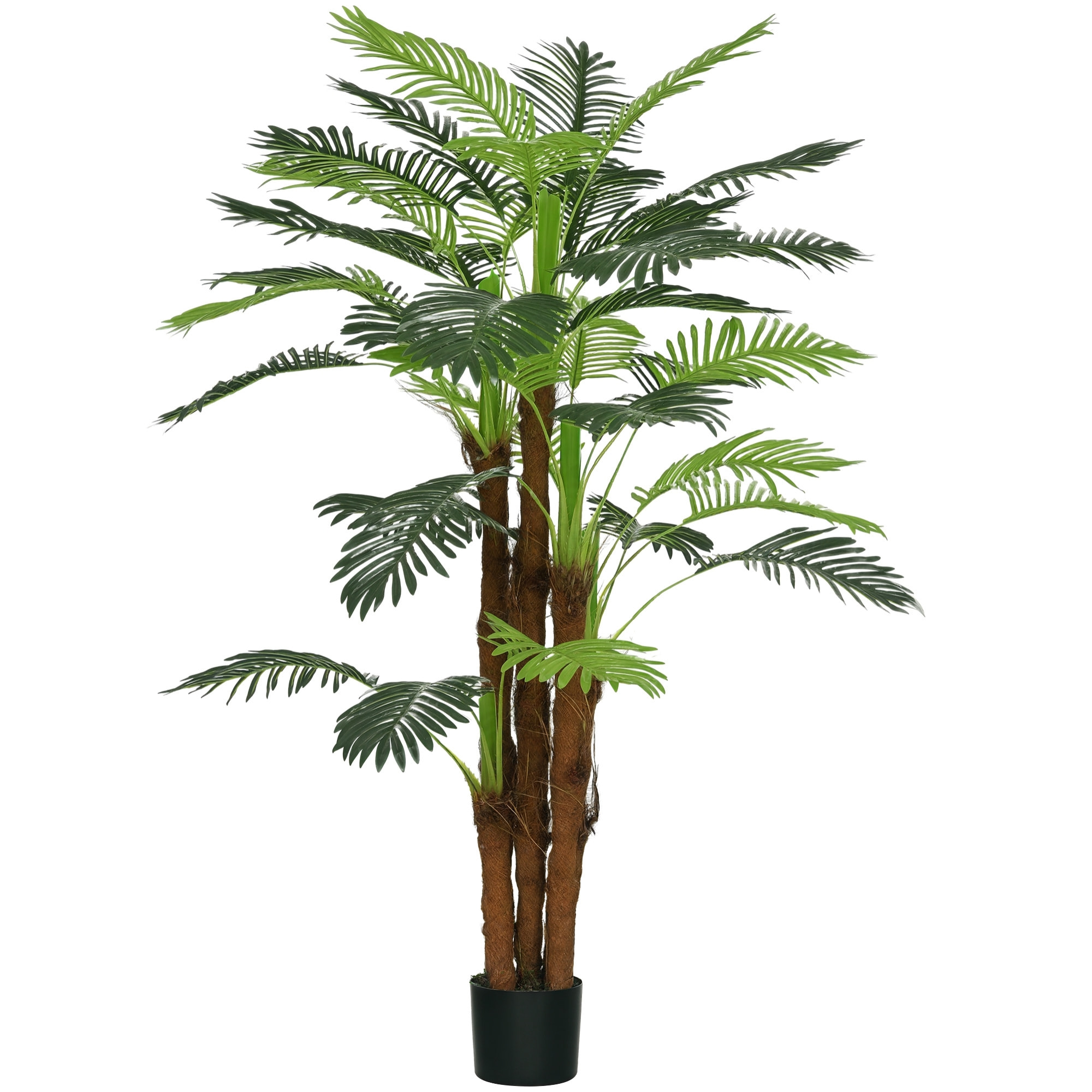 Planta Artificial Decorativa 160 cm Palmera Artificial con Maceta y Hojas para Interior Hogar Salón Oficina Verde