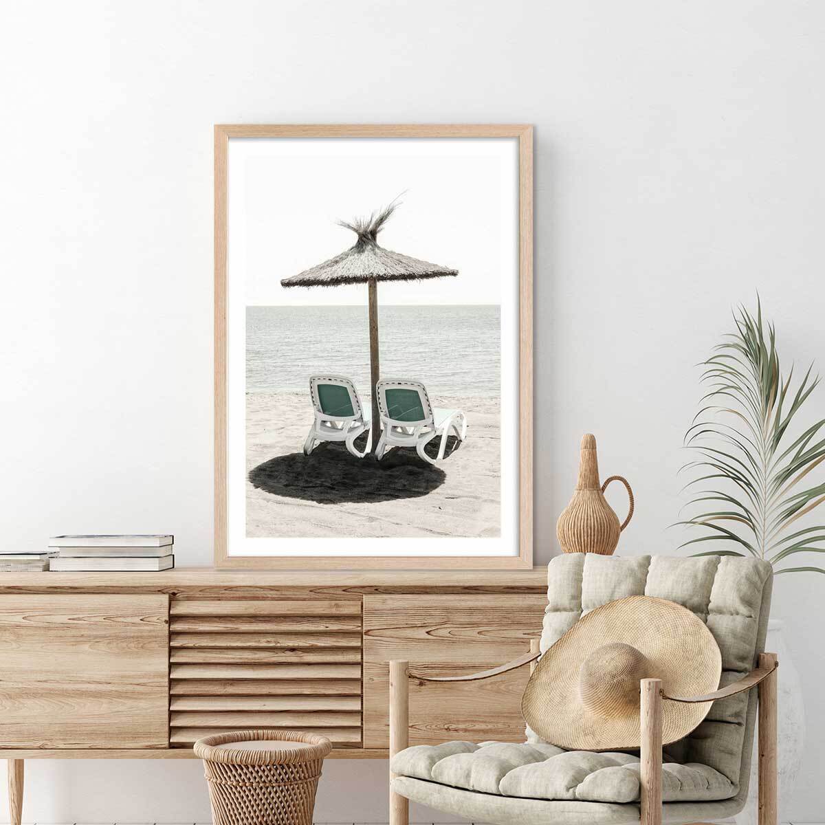 Poster coin d'ombre Affiche + cadre en bois - Chêne