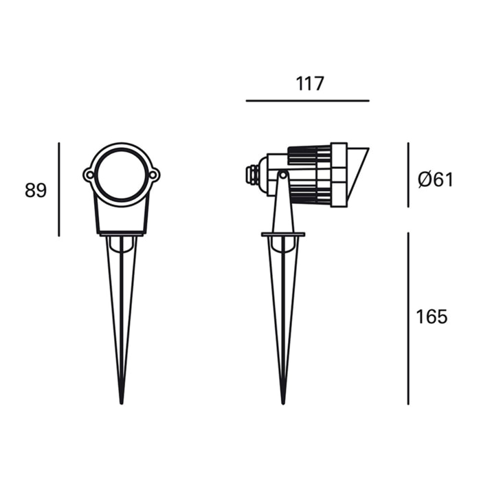 Forlight Proyector exterior con luz led en blanco neutro 4000K en color negro