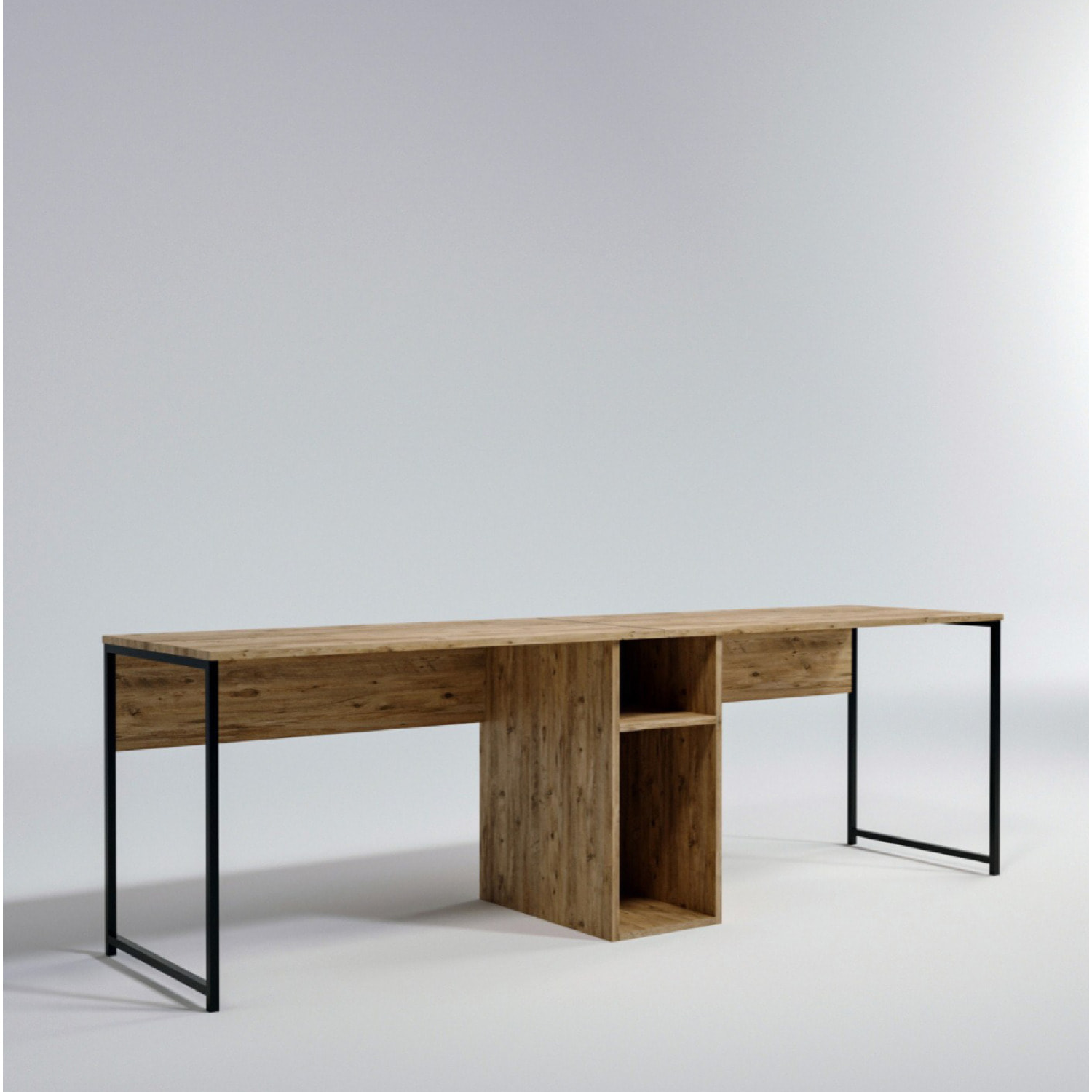 Bureau 2 personnes en bois avec niches JASPER