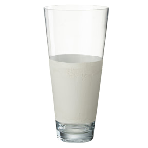 J-Line vase Delph - verre - transparent/blanc - medium - 45 cm de hauteur