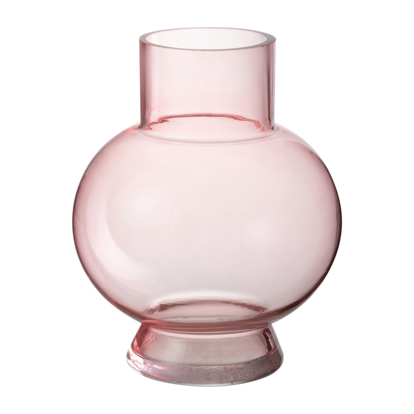 J-Line Vase Boule Verre Rose Clair Small