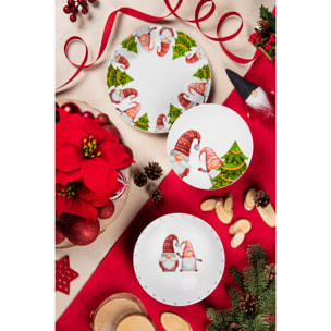 Service 12 assiettes ExcelsaGnomo Friends, porcelaine, multicolore