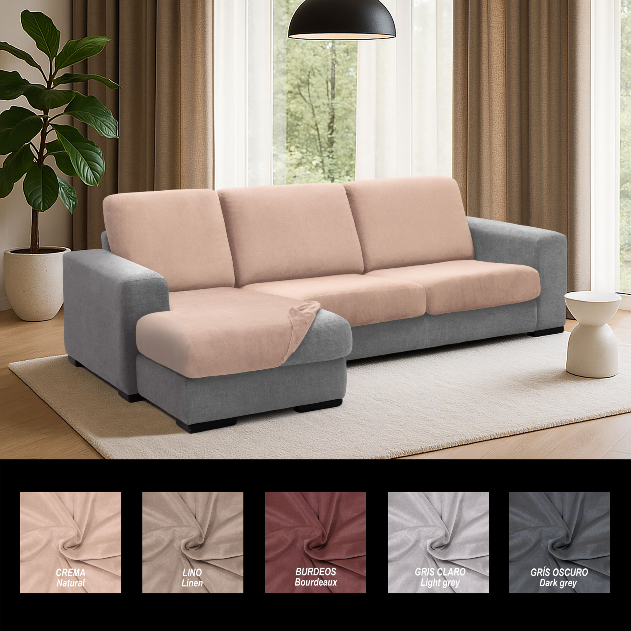 Funda TERCIOPELO ANTIMANCHAS para ASIENTO y RESPALDO modelo VERONICA