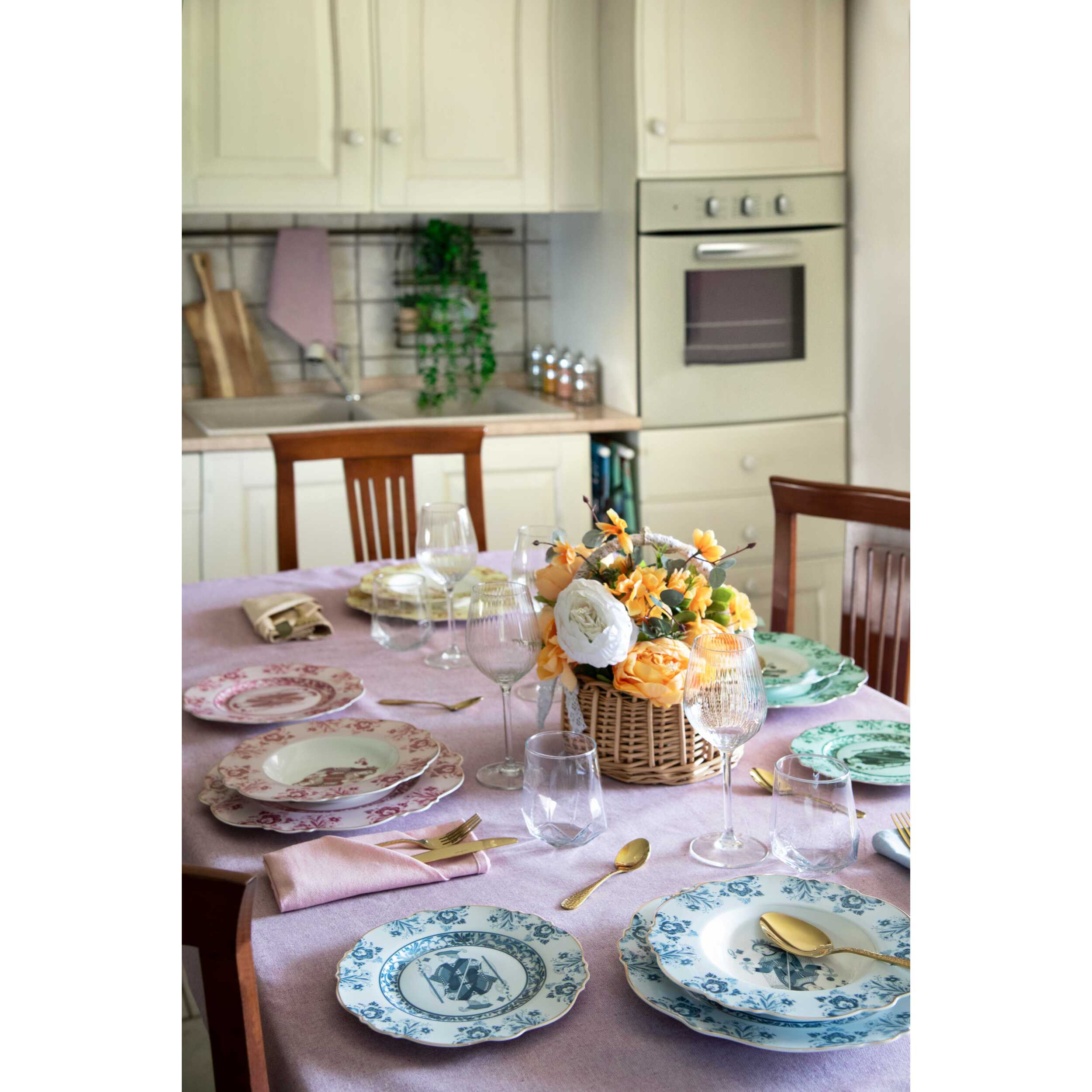 Tovaglia 140x180 Excelsa – Pastel Color, Cotone Lilla