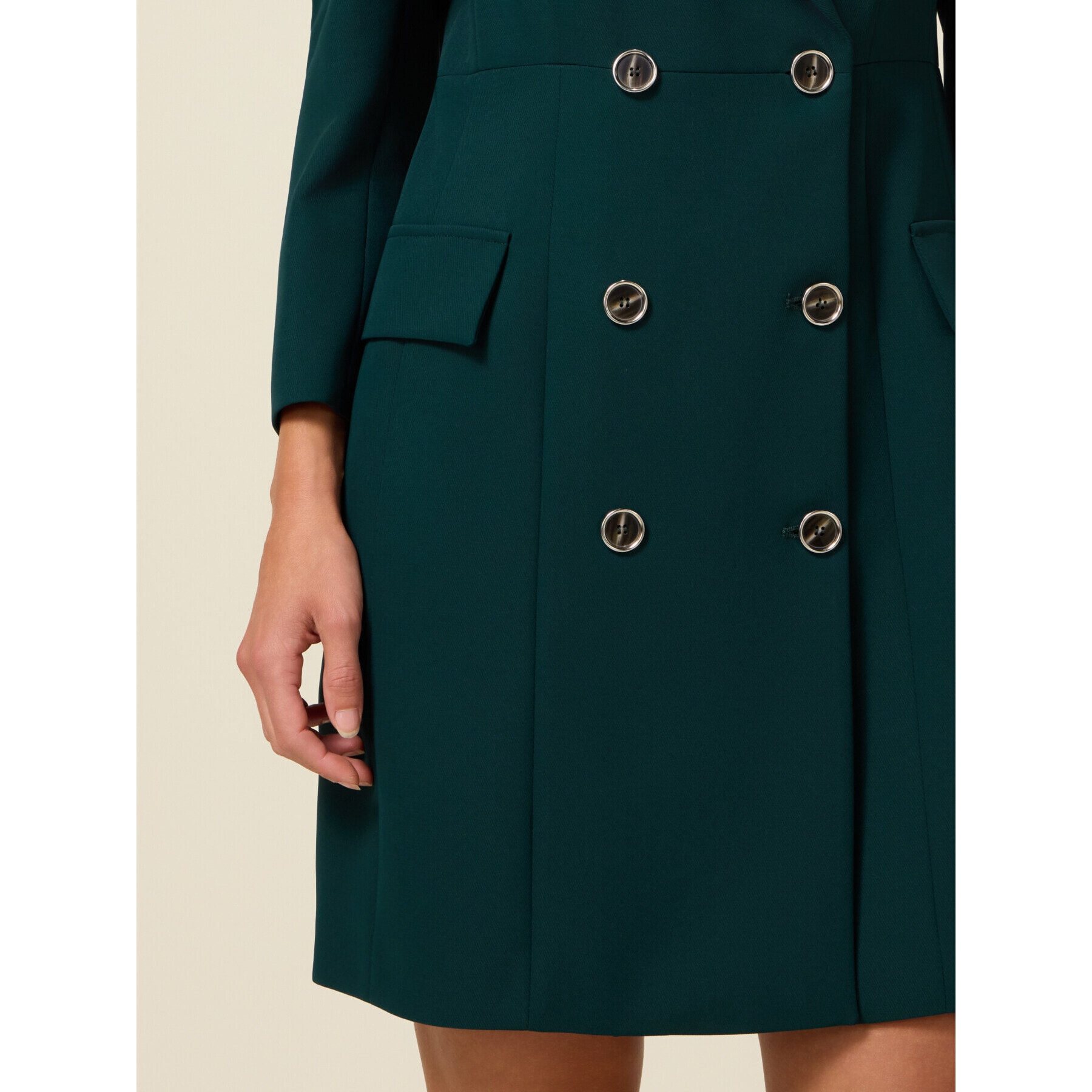 Oltre - Robe manteu in tessuto crêpe - Verde