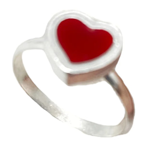 Pareja anillos Colors en plata 10µm y color rojo