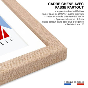 Poster de avoriaz 1800 porte du soleil Affiche + cadre en bois - Chêne