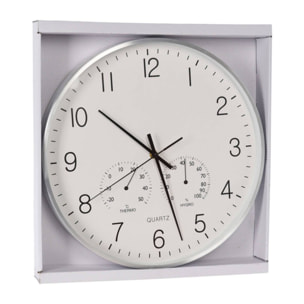 Well home reloj de pared de diseño moderno con termómetro e higrómetro ø38cm