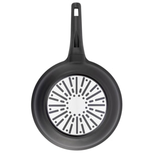 Juego de 2 sartenes ø24ø28cm en aluminio fundido con mango de baquelita