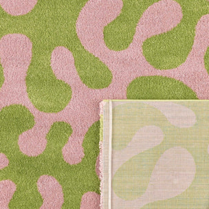 GROOVY - Tapis rétro coloré à motif abstrait - Confortable et moelleux - Vert
