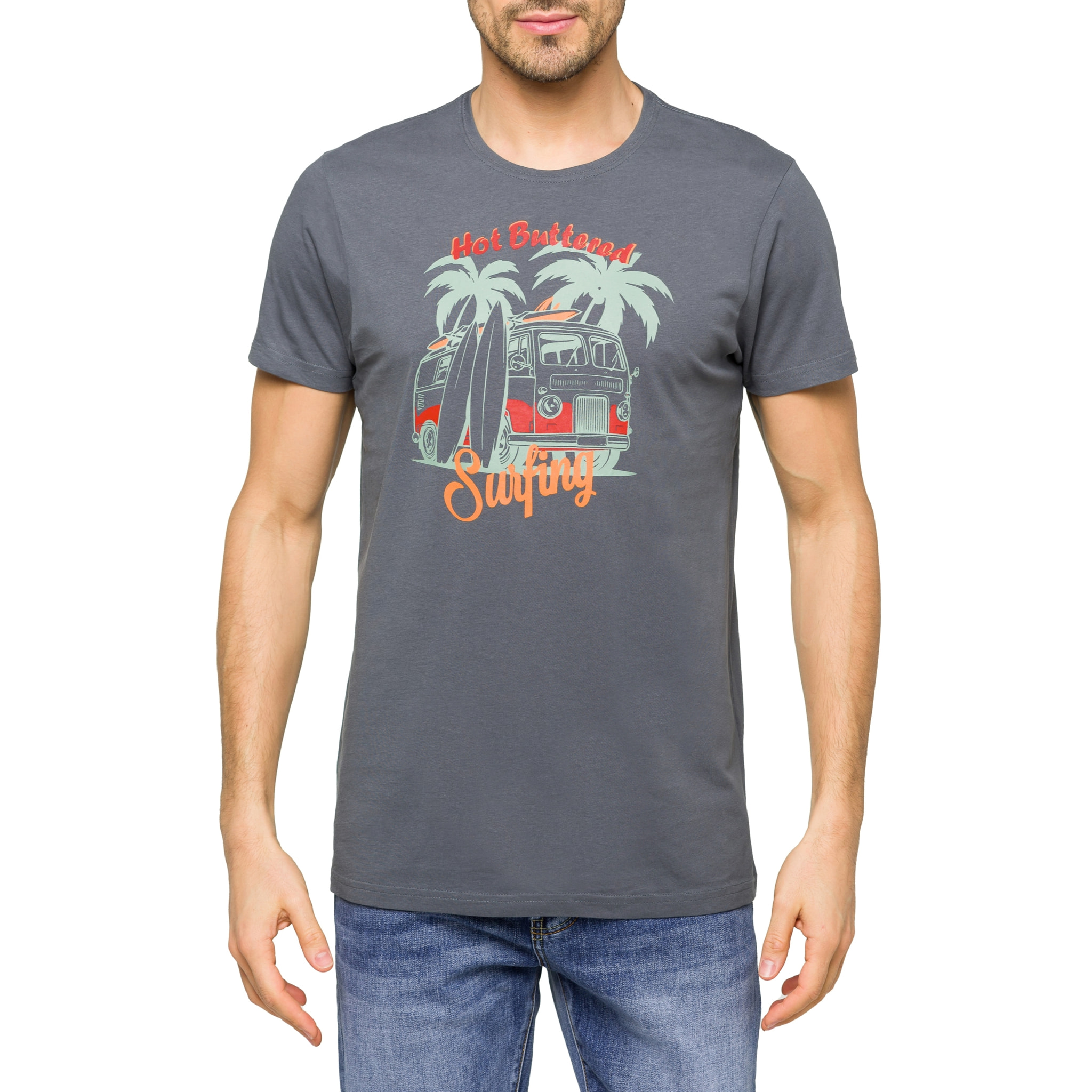 T-shirt in cotone 150 gr Hot Buttered Magnetic Grigio.