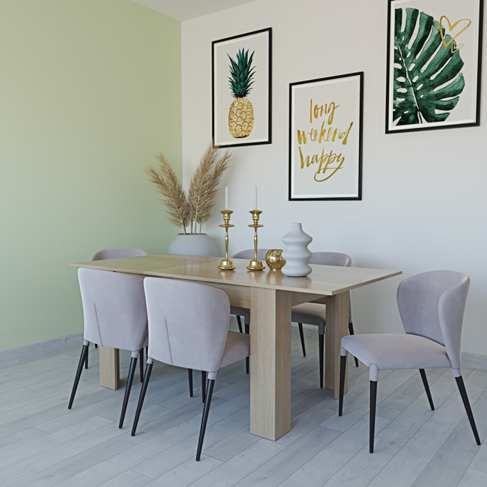 Tavolo da Pranzo Allungabile Estensibile Fino a 190 cm Tavolino Per 6 Persone Salotto Soggiorno Salone Design Moderno 190 x 78 x 90 cm Rovere