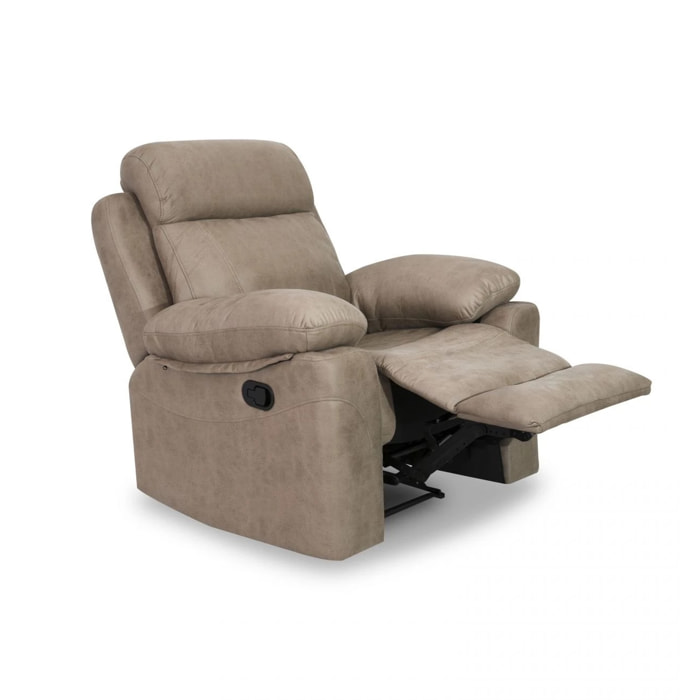 Sillón relax con reposapiés elevable en tono cemento 106 cm Nellie Cemento