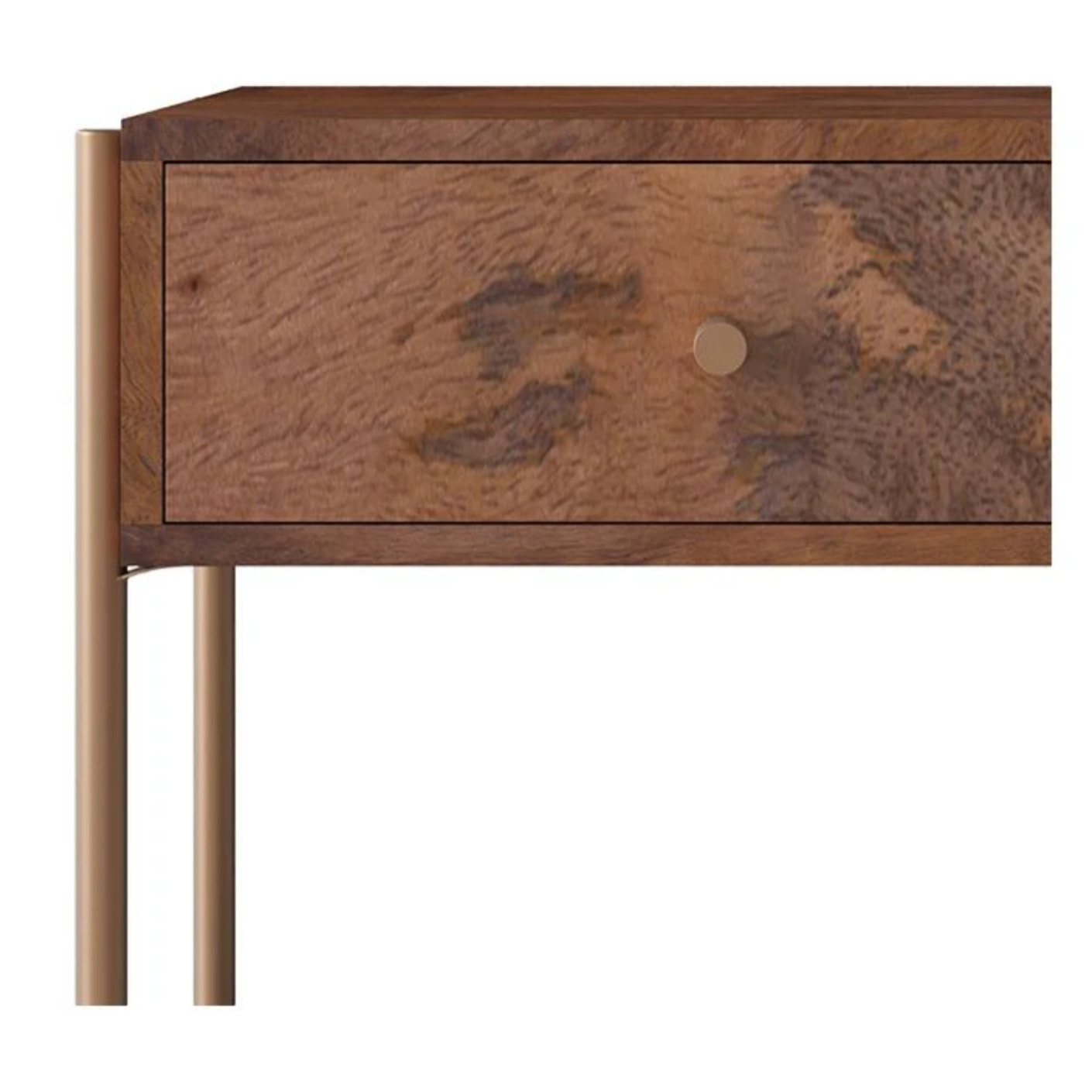 Table de chevet en bois de manguier et marbre vert - Doori