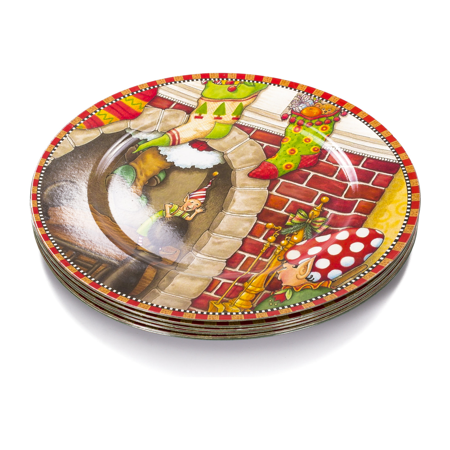Piatto con disegno natalizio.