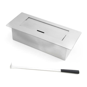 Cambridge - Camino a bioetanolo da terra in legno 110x37xH102 cm, colore nero