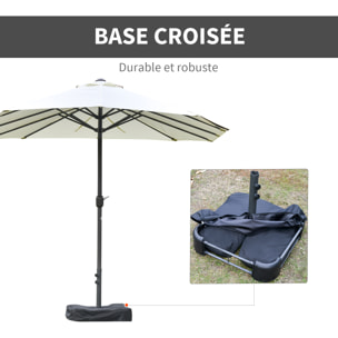 Parasol de jardin XXL dim. 4,6L x 2,7l x 2,4H cm crème