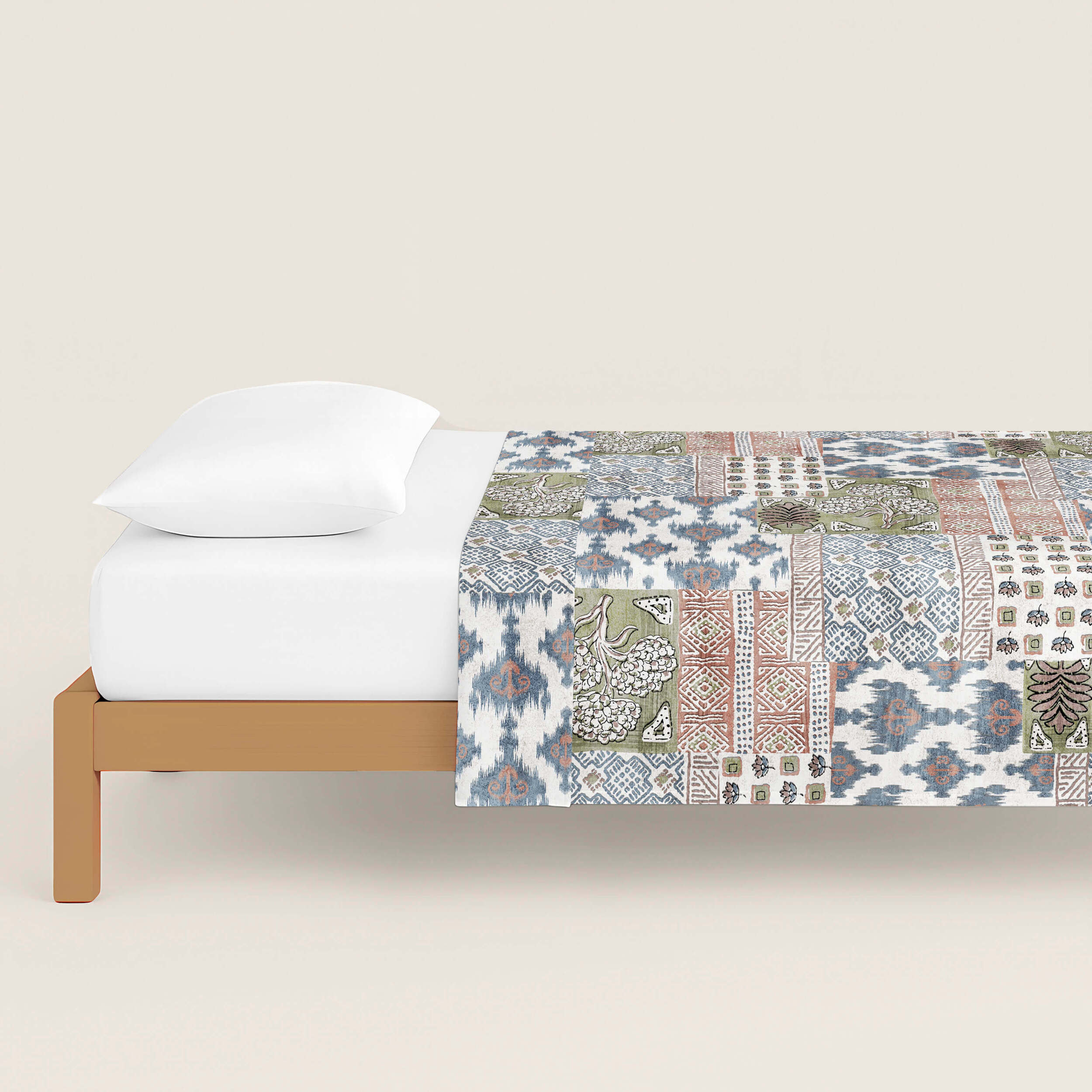 Juego de Sábanas Estampadas - 100% Algodón - Incluye 1 o 2 Fundas de Almohada + 1 Sábana Bajera - Indian