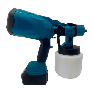 Pulverizador de pintura 21V con 1000ml de capacidad y 200W de potencia. DOBLE BATERIA de litio 13000Mah