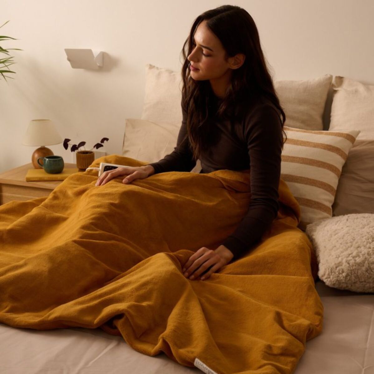 Couverture chauffante DREAMLAND SNUGGLE UP MOUTARDE 6T 160X120