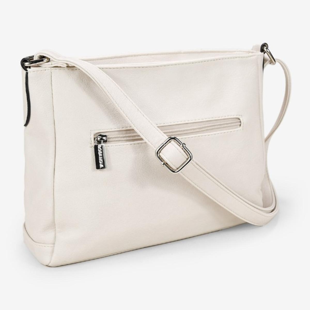 Bolso bandolera beige con bolsillo