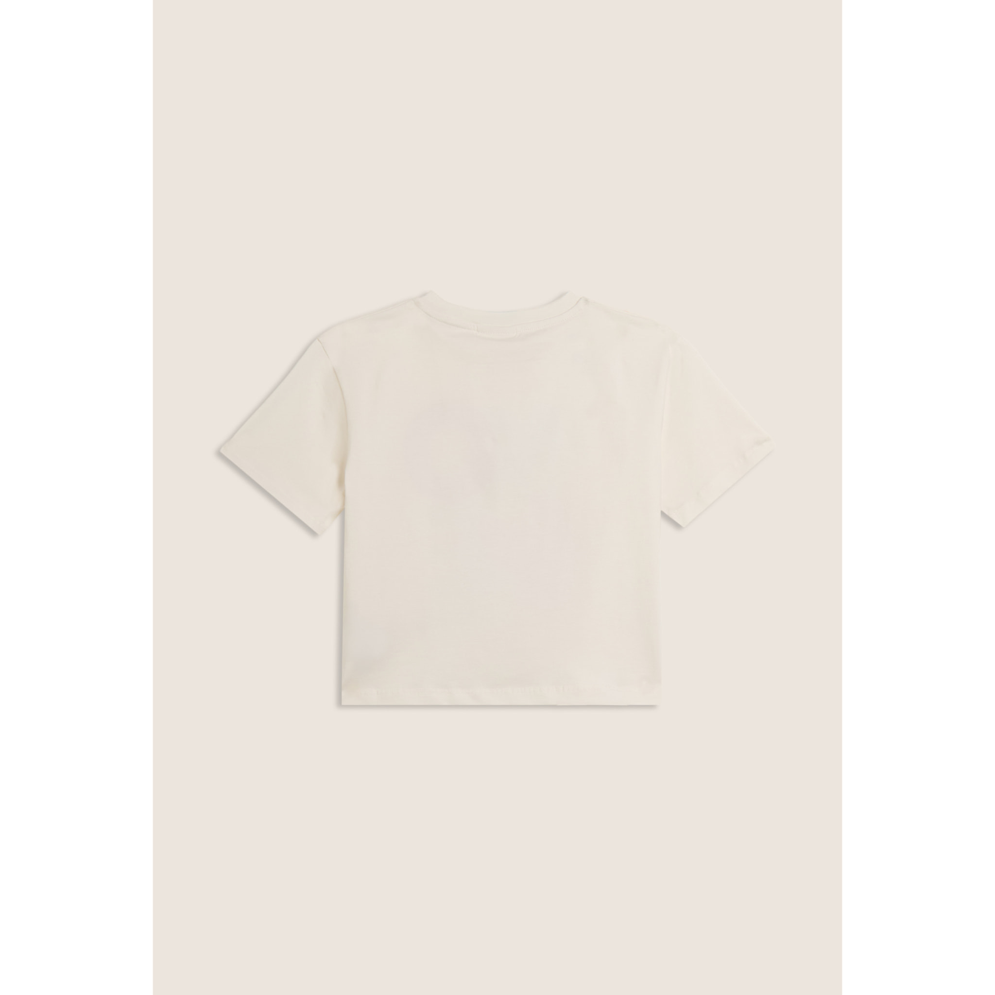 T-shirt Junior cropped con grafica in strass e paillettes