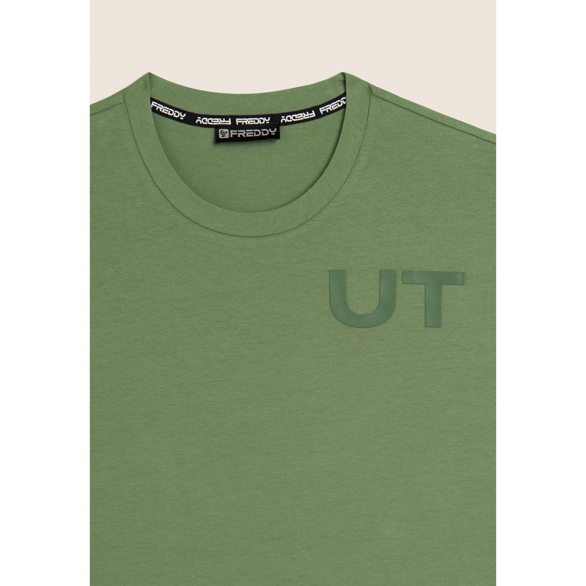 T-shirt Cotone Elasticizzato con Stampa Urban Tech