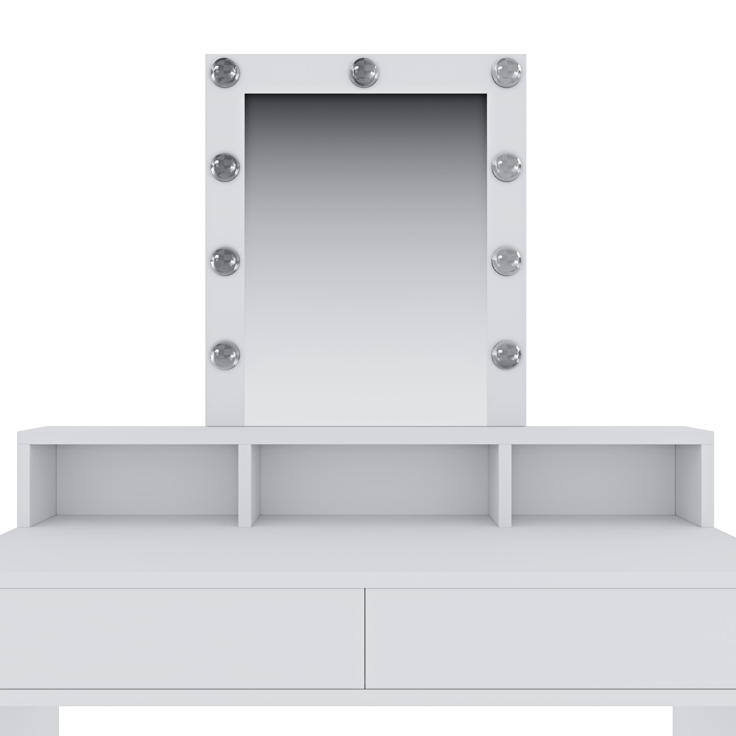 Toeletta Tavolino Da Trucco Tavolo Con 9 Luci LED Con Luminosità Regolabile Specchio 2 Cassetti 3 Vani A Giorno Postazione Make Up 40 x 100 x 145 Cm