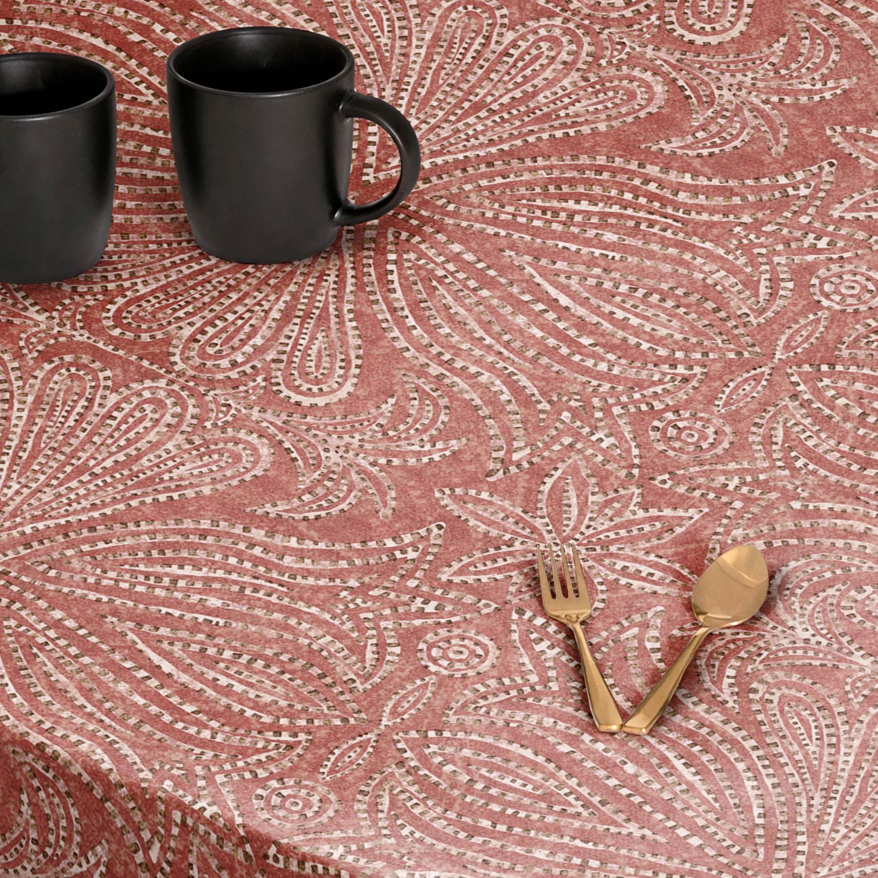 Nappe imprimée anti-taches NIKOL TERRACOTA