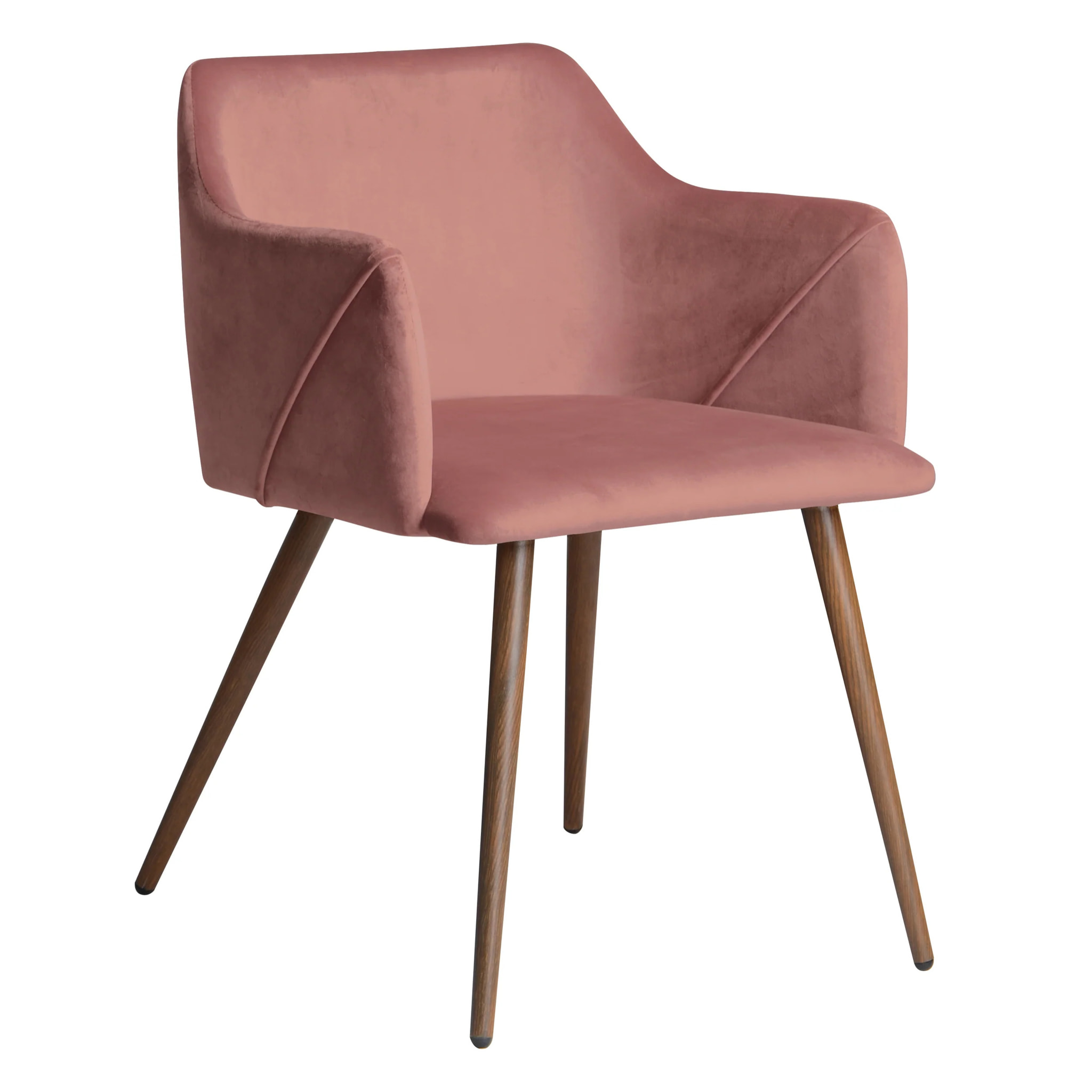 Lot de 2 chaises avec accoudoirs en velours rose - Daisy