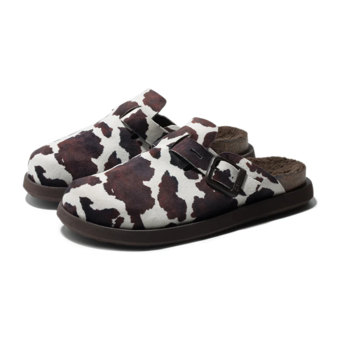 Zueco de mujer con forro de pelo  Vibe Clog Cow